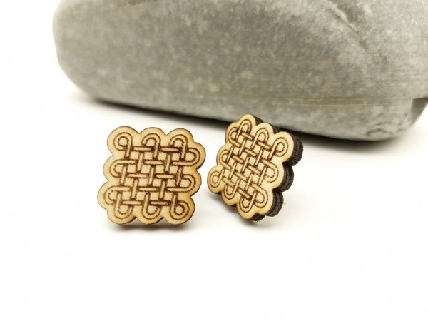 Knoten Motiv Holz Ohrstecker